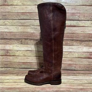 Frye brown leather over the knee boots